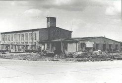 The former flak barracks in Mainz Bretzenheim in 1946, in which the institute moved into the 1949.