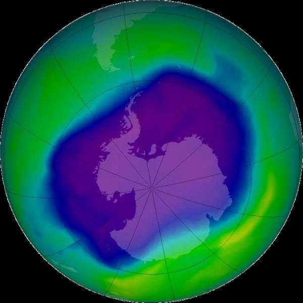 Das Ozonloch über der Antarktis im Jahr 2006, Bild: NASA