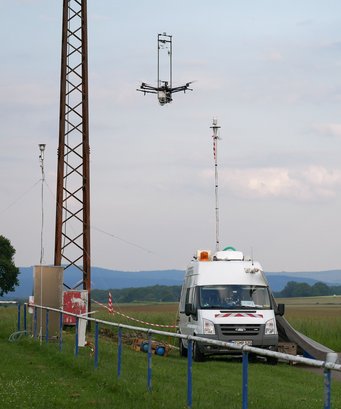 The mobile aerosol research laboratory MoLa on a field campaign. The mobile aerosol research laboratory MoLa on a field campaign.