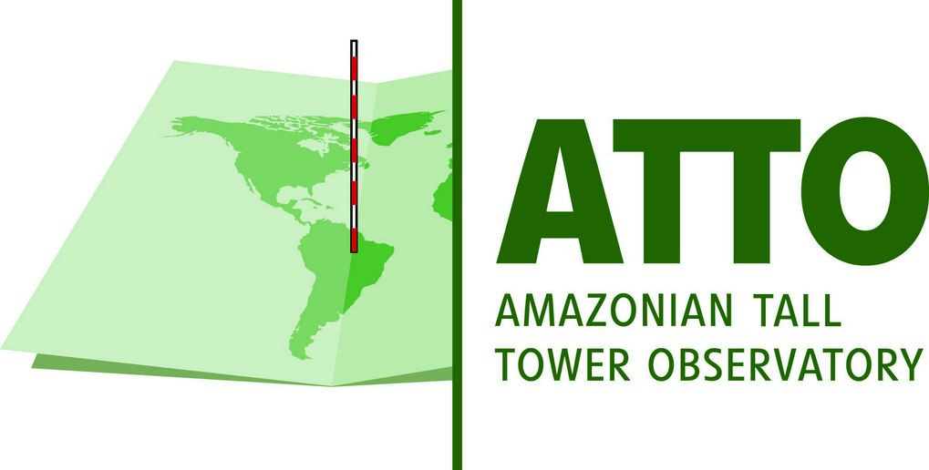 Logo of the Amazonian Tall Tower Observatory with a map of the Americas and a vertical tower illustration.