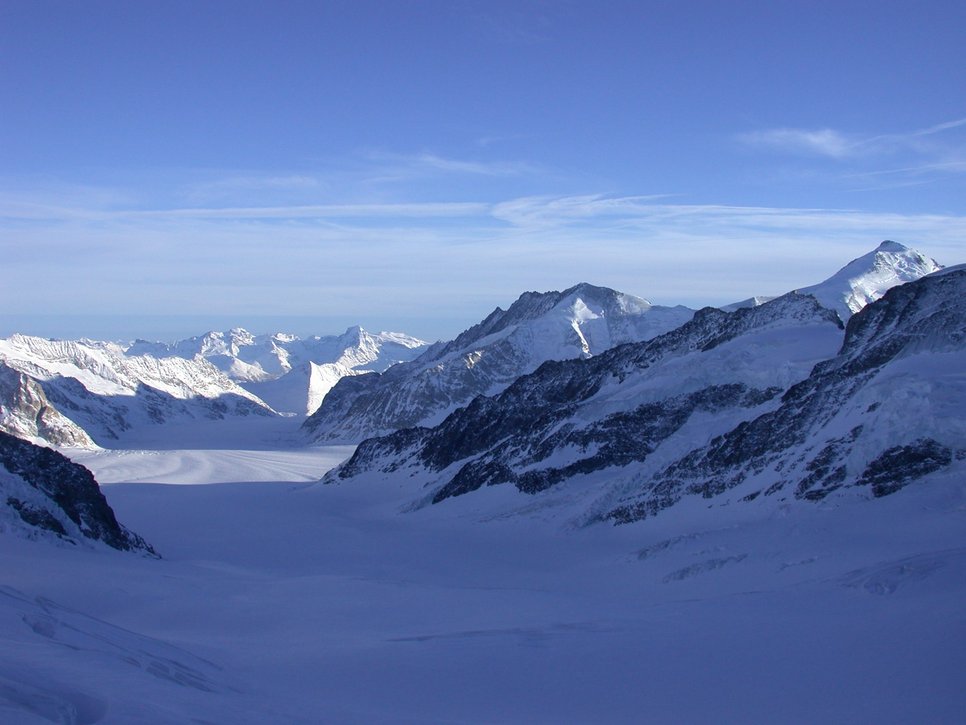 View from Jungfraujoch over the Aletsch glacier. Picture: J. Schneider, MPIC.