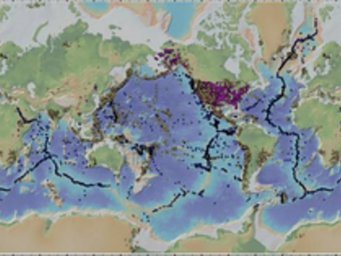 GEOROC enthält Daten vulkanischer Gesteine von Ozeaninseln, Inselbögen, Riftzonen sowie intrakontinentalen Gebieten weltweit (gelbe Punkte). GEOROC enthält Daten vulkanischer Gesteine von Ozeaninseln, Inselbögen, Riftzonen sowie intrakontinentalen Gebieten weltweit (gelbe Punkte).