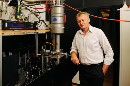 Mikhail Eremets examines material under conditions of high pressure.