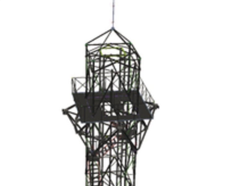 Construction sketch of the tip of the ATTO-tower.