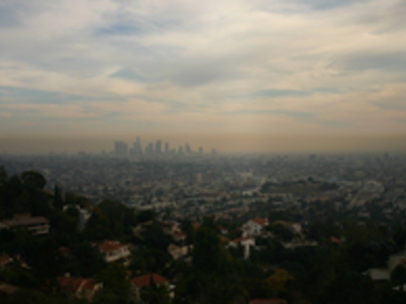A big smog layer is visible over the American mega city Los Angeles.