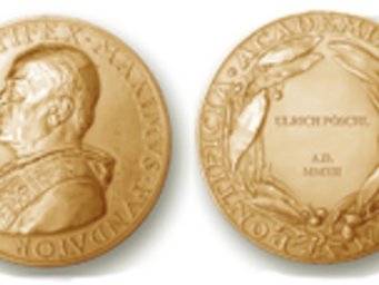 The year 2012 Pius XI Gold Medal of the Ponticial Academy of Sciences is awarded to the chemist Dr. Ulrich Pöschl. The year 2012 Pius XI Gold Medal of the Ponticial Academy of Sciences is awarded to the chemist Dr. Ulrich Pöschl.