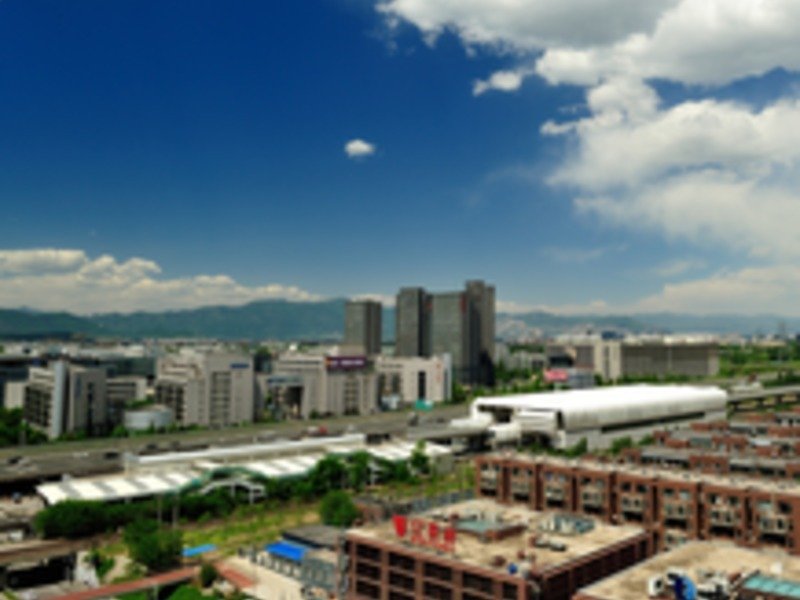 The megacity Beijing on a clear day.