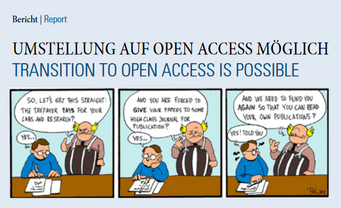 Deckblatt Newsletter 3/2015. Comiczeichnung zum Thema Open Access.