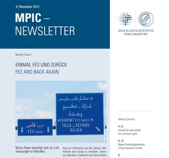 Deckblatt Newsletter der MPI für Chemie. Vierte Ausgabe 2019.