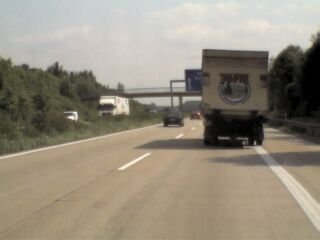 View from the mobile lab during a truck chasing experiment. Picture: Automated camera, MPIC (J. Schneider). View from the mobile lab during a truck chasing experiment. Picture: Automated camera, MPIC (J. Schneider).