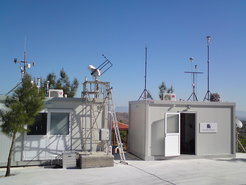 The measurement containters at the Cyprus Atmospheric Observatory (CAO) at Agia Marina Xyliatou. Picture: J. Schneider, MPIC.