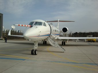 The research aircraft HALO. Picture: J. Schneider, MPIC. The research aircraft HALO. Picture: J. Schneider, MPIC.