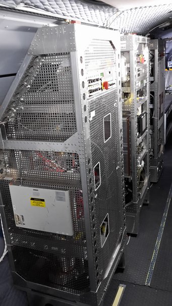 The ALABAMA in its current configuration in the HALO aircraft during CAFE-Africa (2018). Picture: J. Schneider, MPIC. The ALABAMA in its current configuration in the HALO aircraft during CAFE-Africa (2018). Picture: J. Schneider, MPIC.