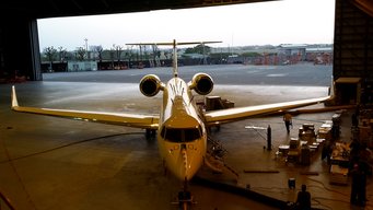 HALO in the hangar at Tainan airport during the 2018 Asia campaign. Picture: J. Schneider, MPIC. HALO in the hangar at Tainan airport during the 2018 Asia campaign. Picture: J. Schneider, MPIC.