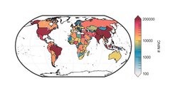 Graphic NO2-related new incident cases of asthma among children and adolescents (NINC) per year from exposure to ambient air pollution by countries.