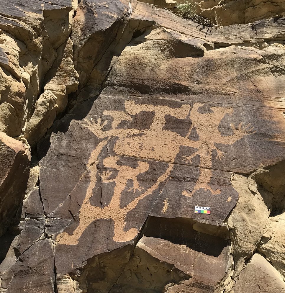 Legend Rock site: depiction of a large, human-like being, also called anthropomorph. 
Photo: Meinrat O. Andreae, MPI for Chemistry

