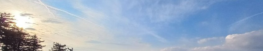 Chemische Kinetik und Reaktionsmechanismen Ein blauer Himmel mit Wolken. Am Rand Sonne und Bäume.