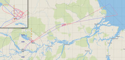 Map showing CAFE Brazil measurement flights