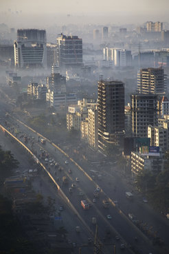 Smog: Everyday life in mega cities like Mumbai, India