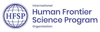 HFSP-Logo zeigt Weltkugel, Text „Human Frontier Science Program Organization“.