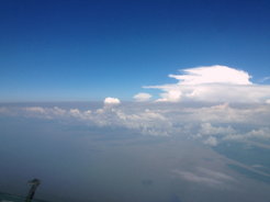 A plume from Africa with a high concentration of soot particles reaches the coast of Brazil.