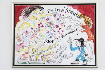 Udo Lindenberg painting "Fein(d)staub" at the MPI for Chemistry. Udo Lindenberg painting "Fein(d)staub" at the MPI for Chemistry.