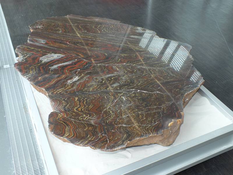 Banded iron ore from the Pilbara region in western Australia. Photo: S. Benner