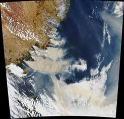 Between late 2019 and early 2020, south-eastern Australia was threatened by severe bushfires, producing smoke plumes so extensive they could be seen from space, as depicted in this satellite image dated January 4, 2020.