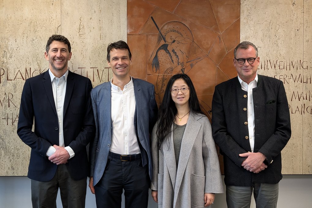 Das Direktorium des Instituts: Eric A. Kort, Ulrich Pöschl, Yafang Cheng, Gerald H. Haug (v.l.n.r) . Bild: D. Jack/MPIC
