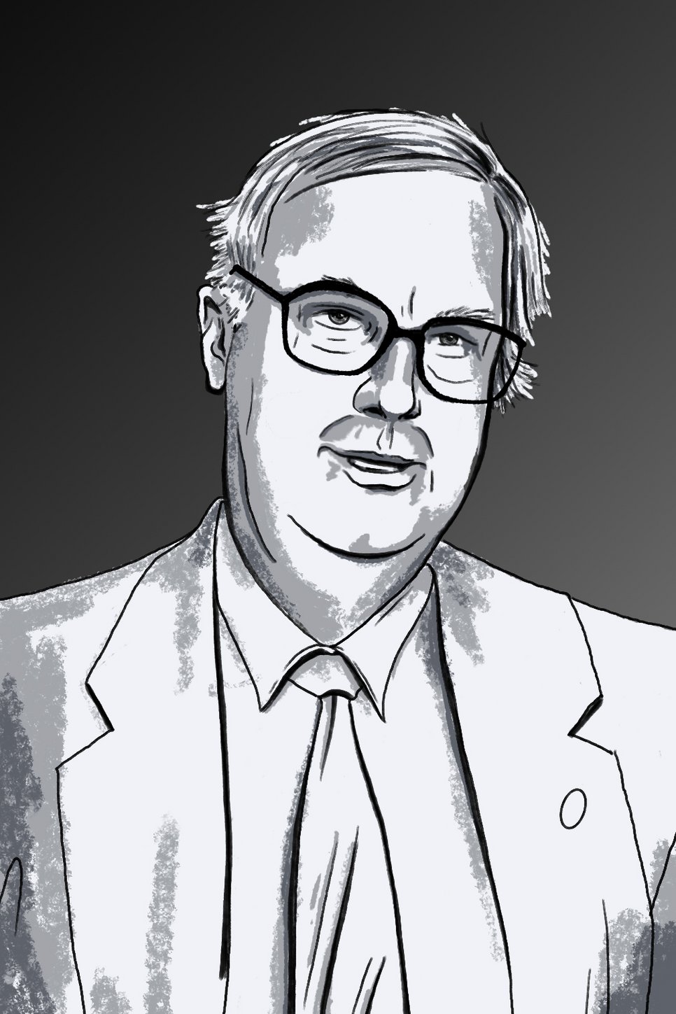 portrait of Stuart Penkett, black and white