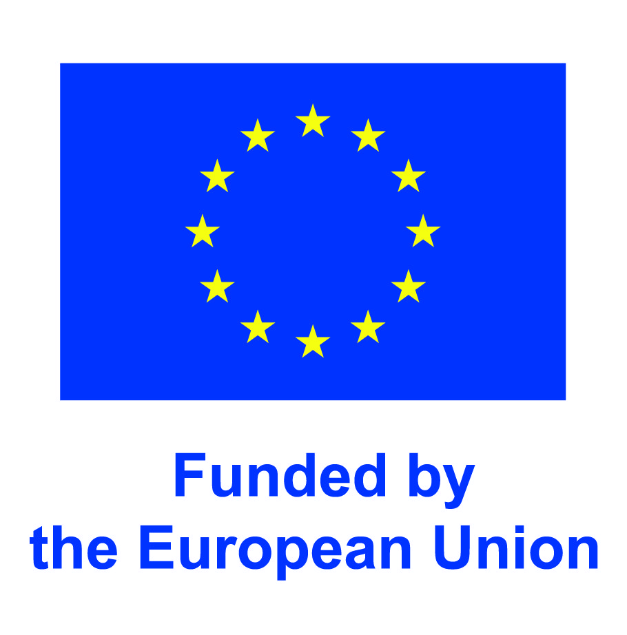 European Union flag with text indicating funding by the EU.